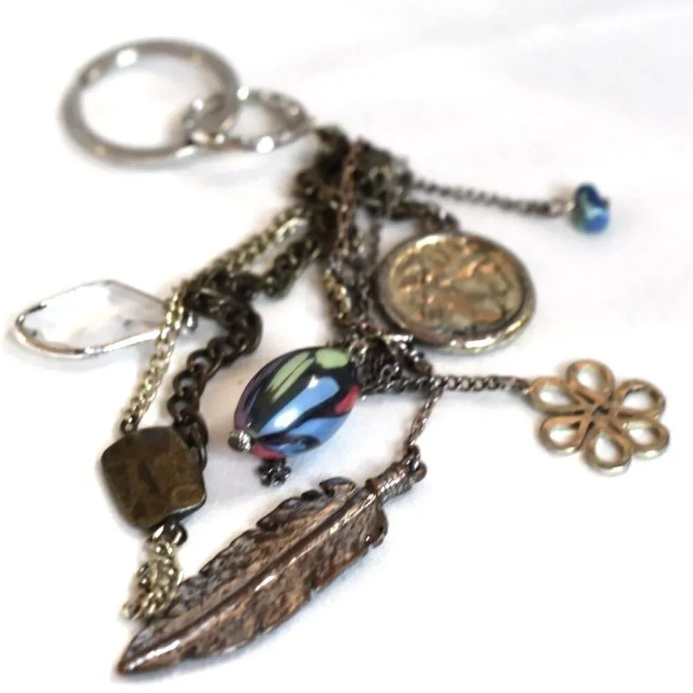 Southwestern Boho Beads/Charms Dangles Silver/Gold/Black Chain 7